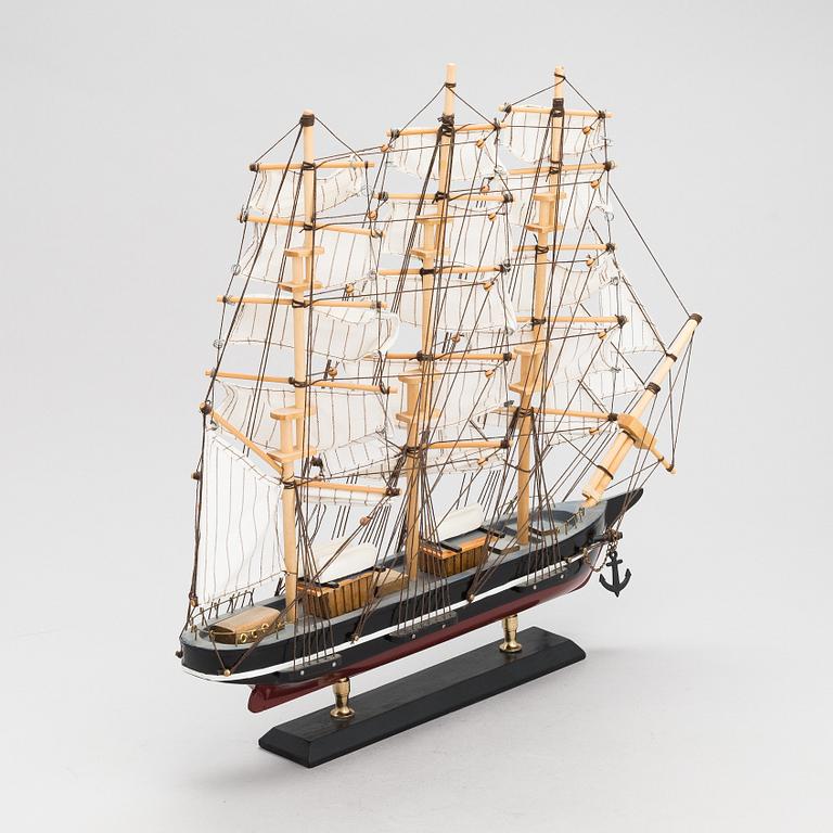 Cutty Sark purjelaivan pienoismalli, 1900-luvun loppupuoli.