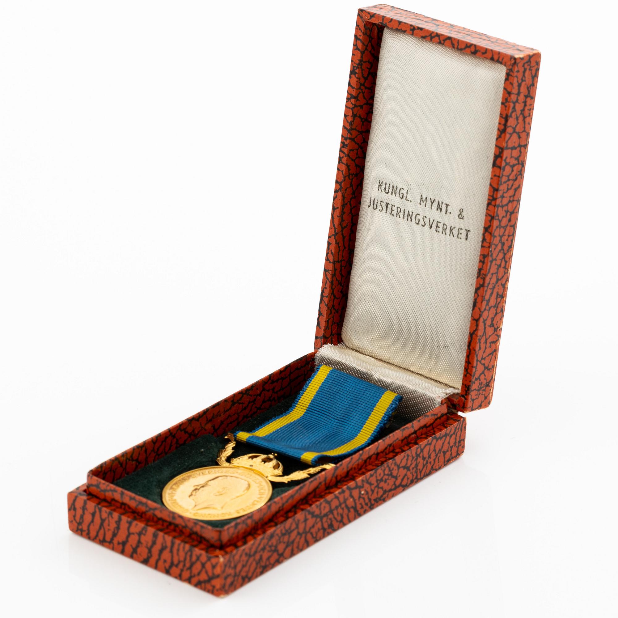 Medal, gold, Sweden, Gustav VI Adolf, 1956.