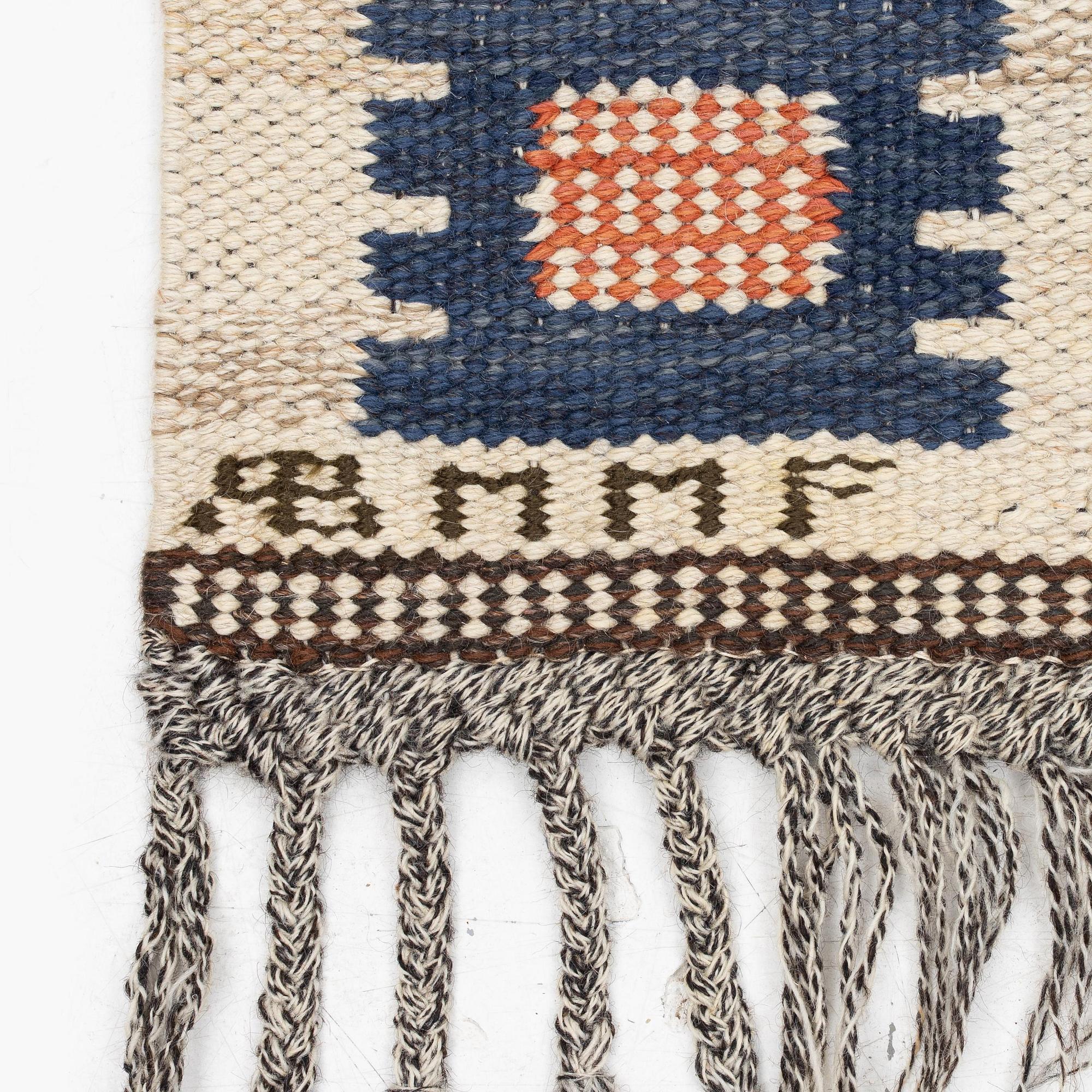 Märta Måås-Fjetterström, a "Porslinsmattan" carpet, flat weave, c. 205 x 140 cm, signed AB MMF.