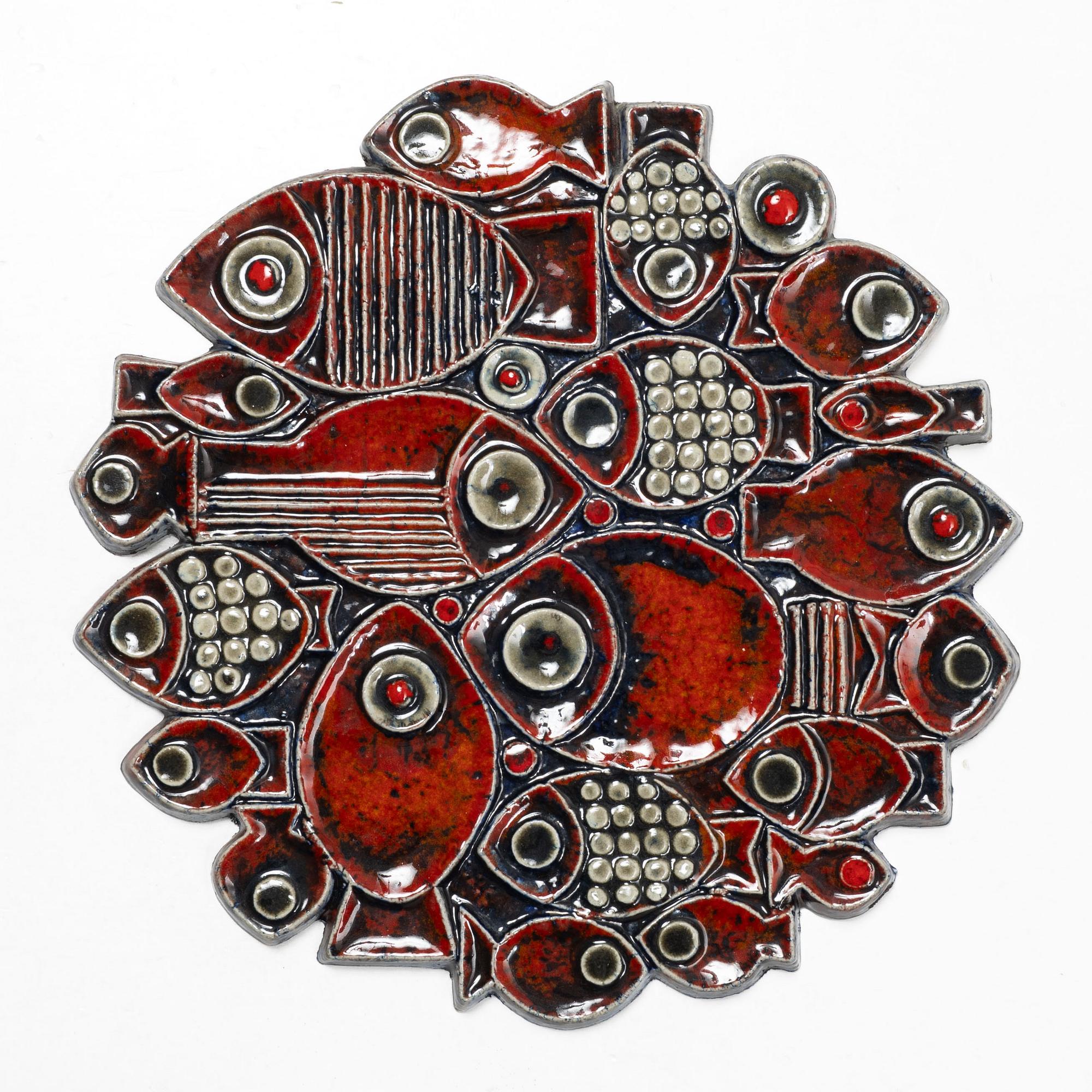 Britt-Louise Sundell, A 1960s wall relief by Britt-Louise Sundell, Gustavsberg.