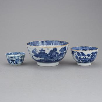 PARTI PORSLIN, 15 delar, kompaniporslin, Kina, 1700-tal.