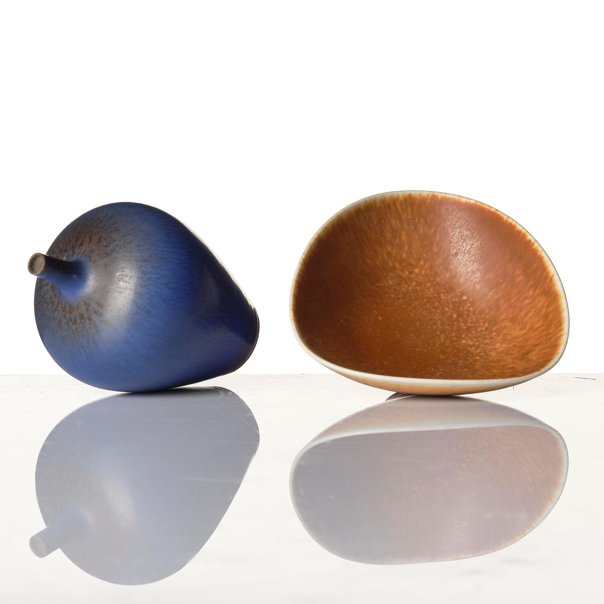 Berndt Friberg, a miniature stoneware vase and bowl, Gustavsberg Studio 1964-65.