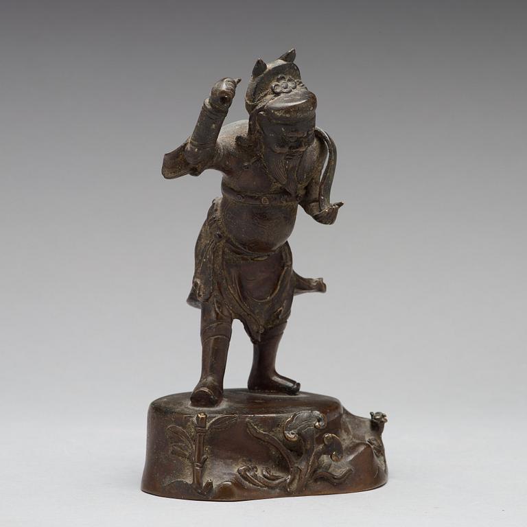 A bronze figure of a deity, Qing dynasty, 17/18th Century.