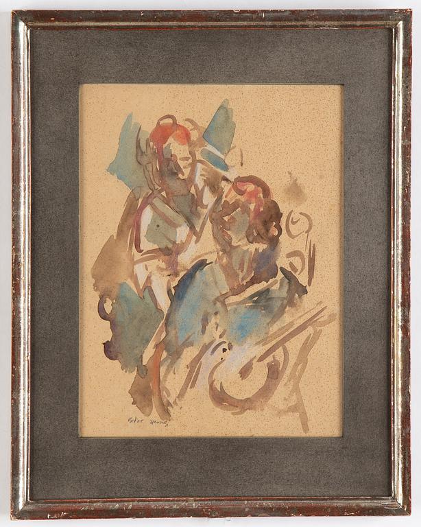 Endre Nemes, watercolour, signed.