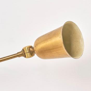 Bertil Brisborg, a rare brass wall lamp, Nordiska Kompaniet, 1950s.