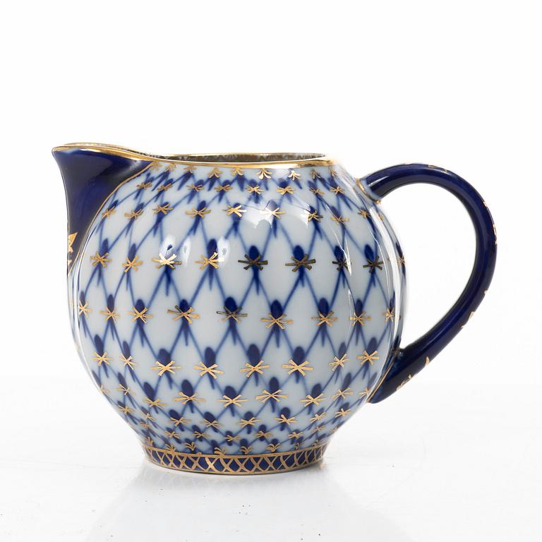 Kaffeservis, 28 delar, "Cobalt Net", Lomonosov, Sovjetunionen.
