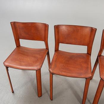 A set of four S-91 chrome and leather chairs from Fasem later part of the 20th century.