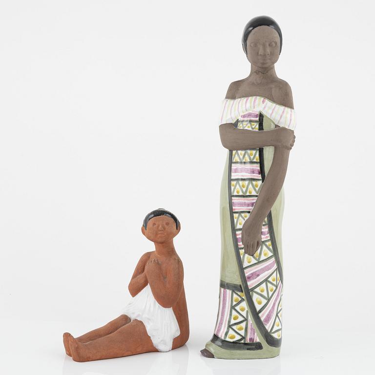 Mari Simmulson, figuriner, 2 st, Upsala-Ekeby.