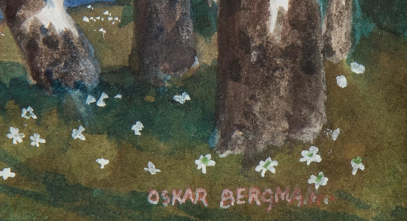 Oskar Bergman, watercolour, signed.