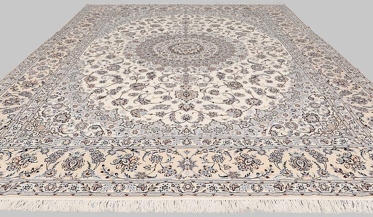A part silk Nain carpet s.k 6LAA, ca 408 x 304 cm.