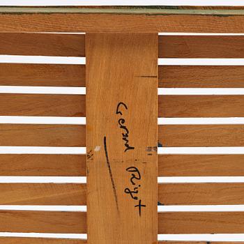 Gérard Rigot, a sculpted and painted oak chair, exectued in his studio, France, second half of the 20th century.