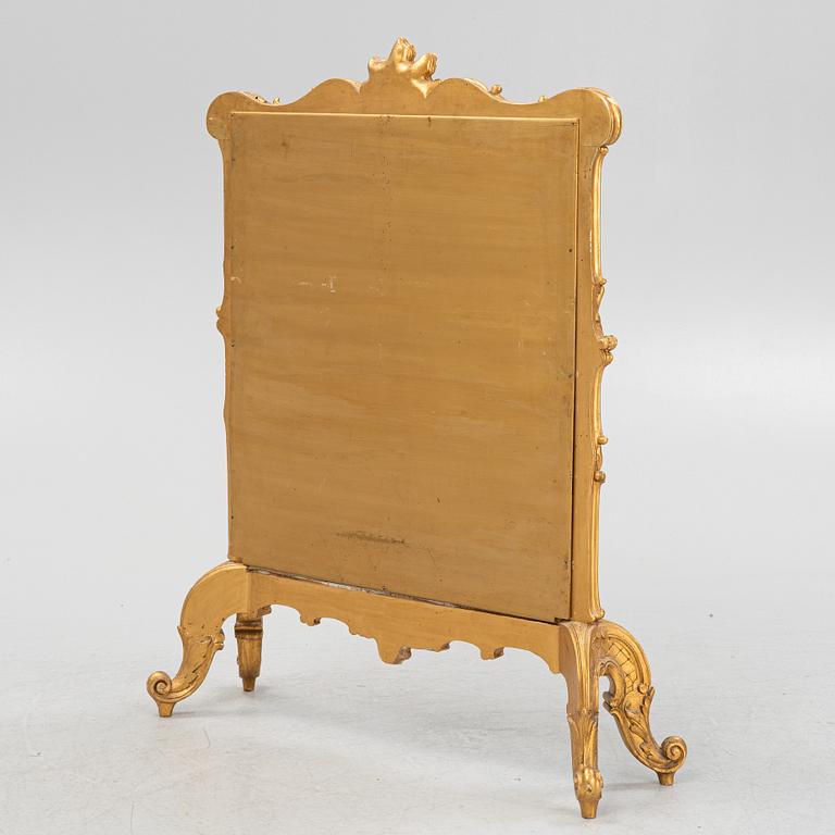 A Rococo style fire screen, early 20th Century.