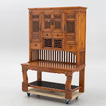 A Chinese hardwood cabinet, around 1900.