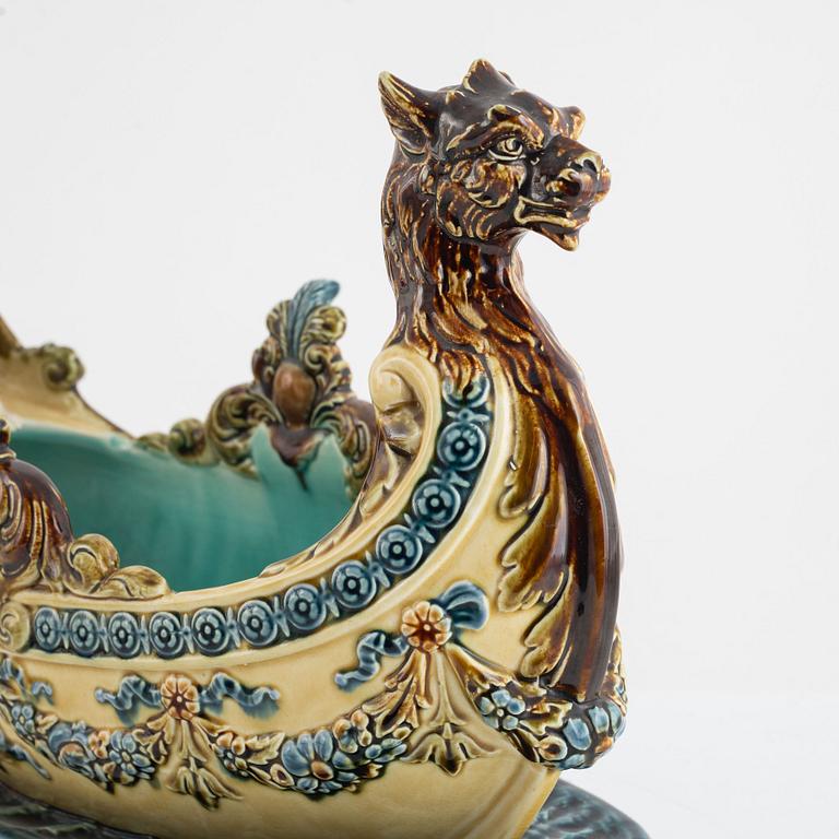 A majolica jardinniere, Rörstrand, later part of the 19th Century.