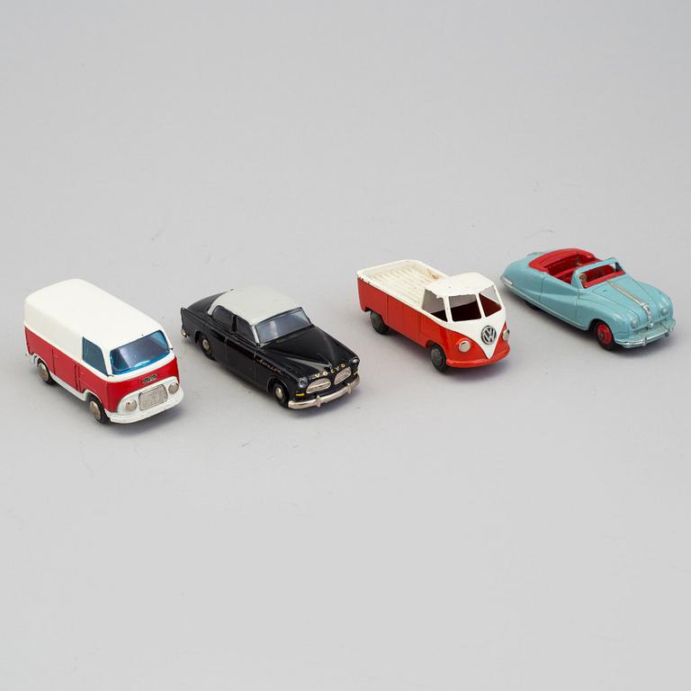 a set of 17 toy cars by Dinky Toys and Tekno, England and Denmark 1950-60's.