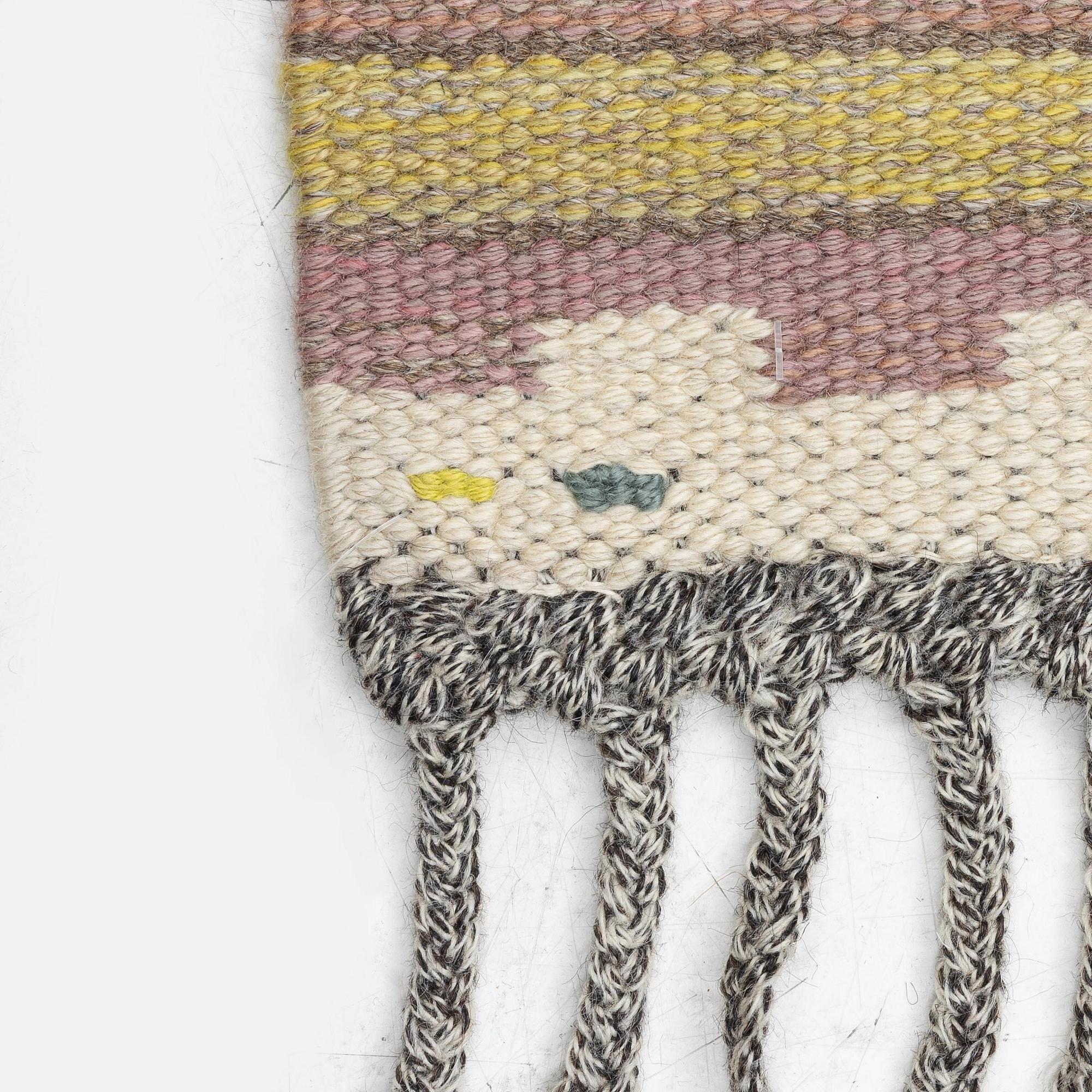 Märta Måås-Fjetterström, a carpet, 'Ljusa plador', flat weave, c. 257 x 203 cm, signed AB MMF.