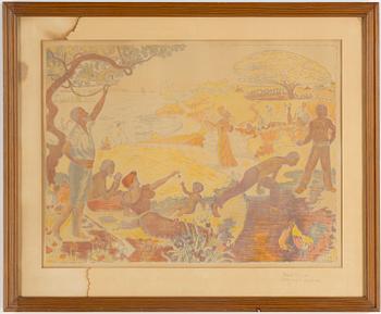 PAUL SIGNAC, lithograph in color, signed in the plate.