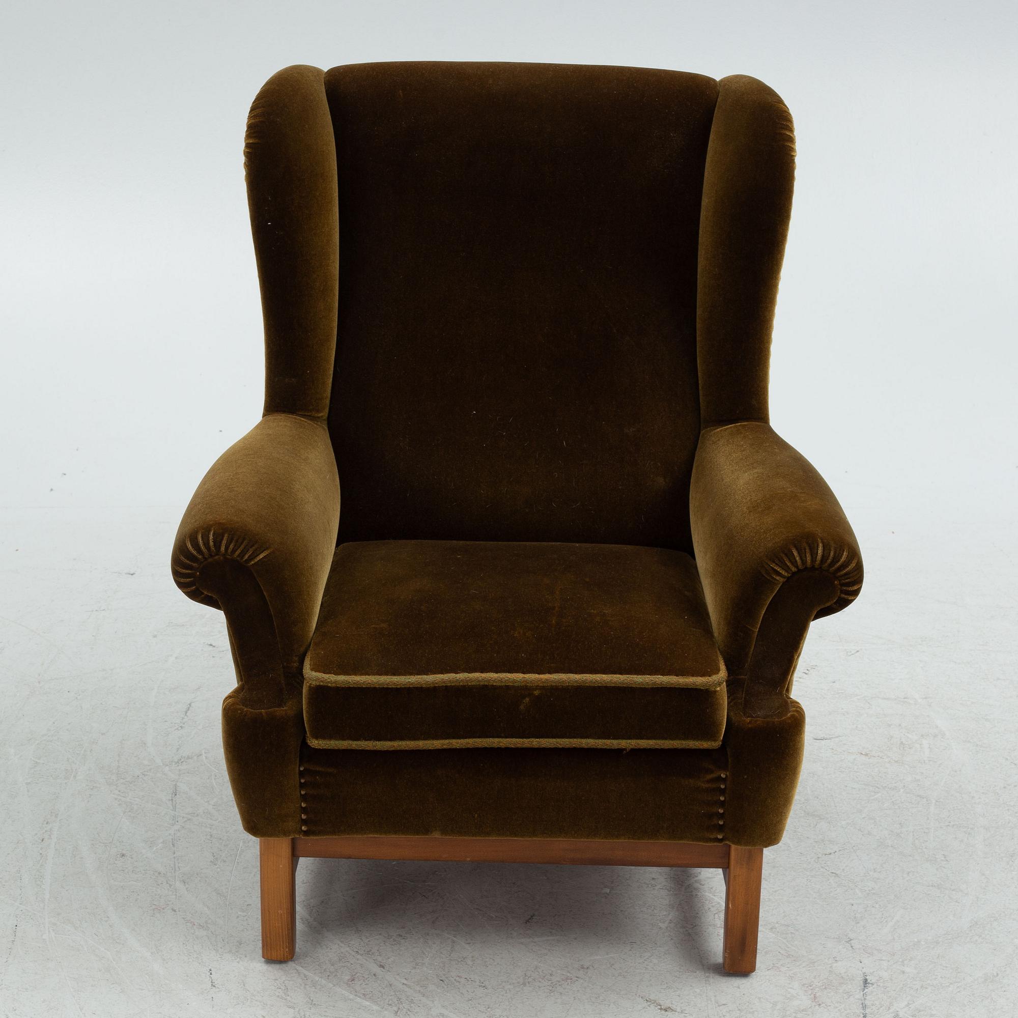 Ragnar Helsén, fåtölj, "Oxford"/modell 3543, Firma Svensk Tenn/Stjernmöbler.