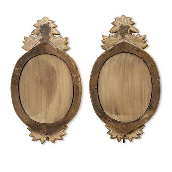 Spegellampetter, ett par, gustaviansk stil, 1900-talets mitt.