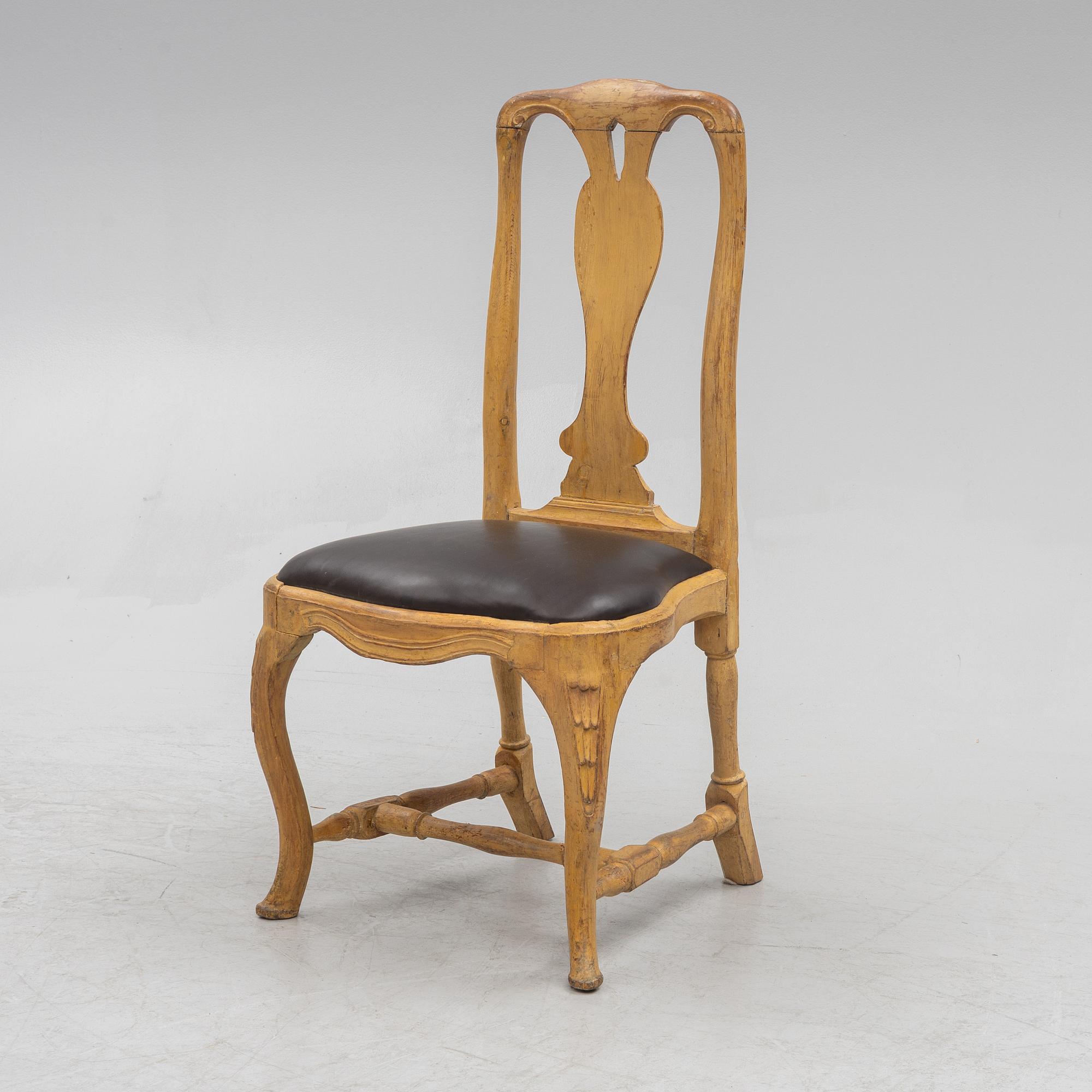 A Swedish rococo chair, later part 18th century.
