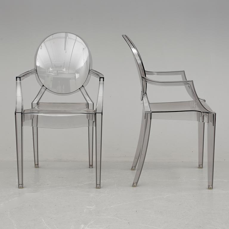 KARMSTOLAR, ett par, "Louis Ghost", Philippe Starck för Kartell.
