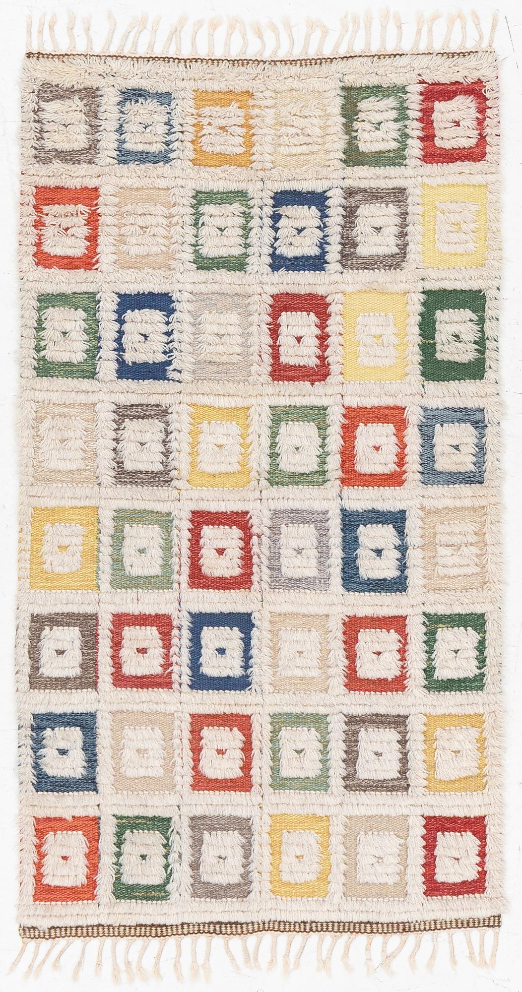 Ingrid Hellman-Knafve, Attributed to, matte, relief rya, approx. 170 x 93 cm.