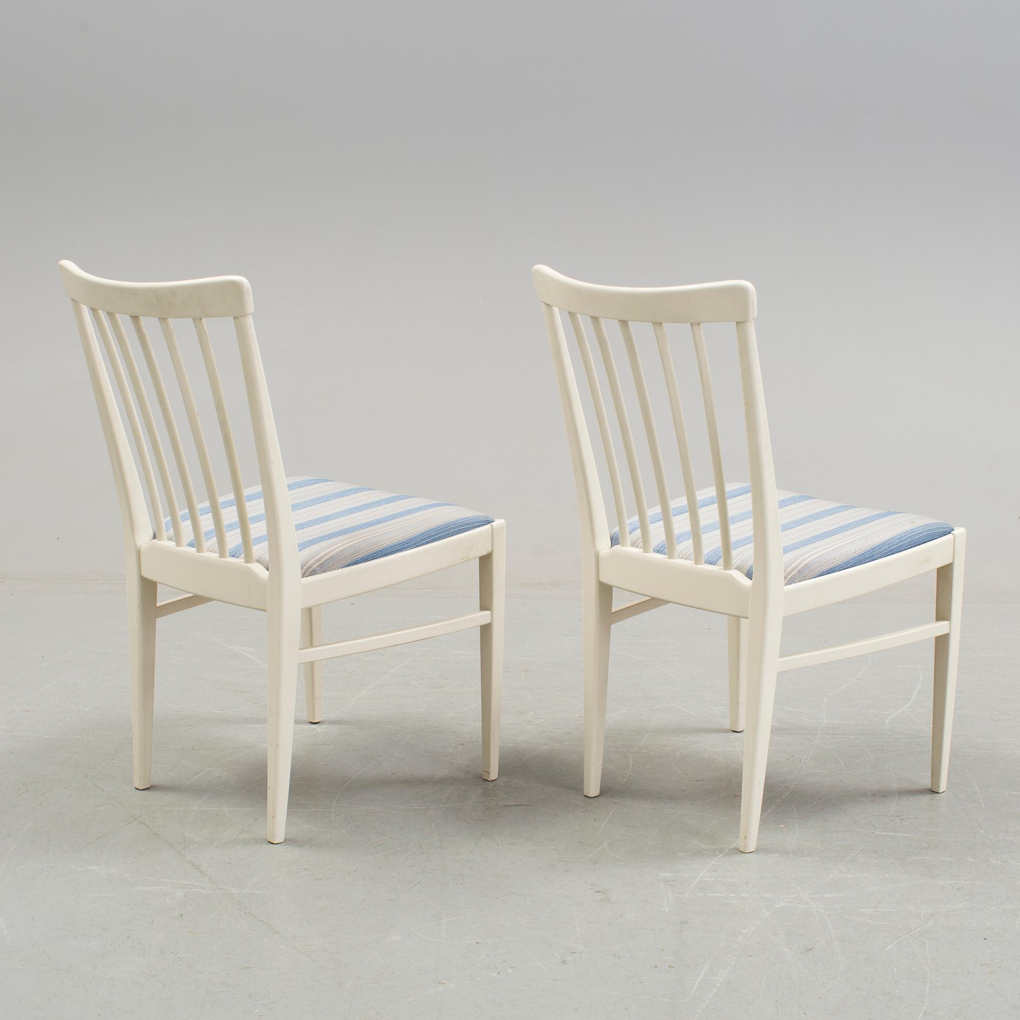 CARL MALMSTEN, 6 dining chairs and one table, Bodafors 1963.