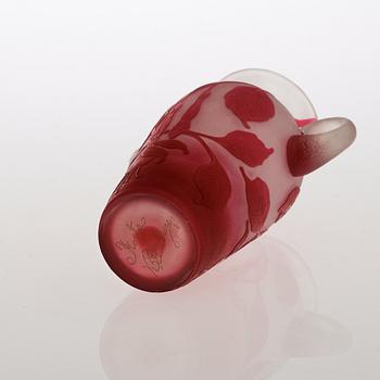 A Karl Lindeberg Art Nouveau cameo glass vase, Kosta, Sweden.