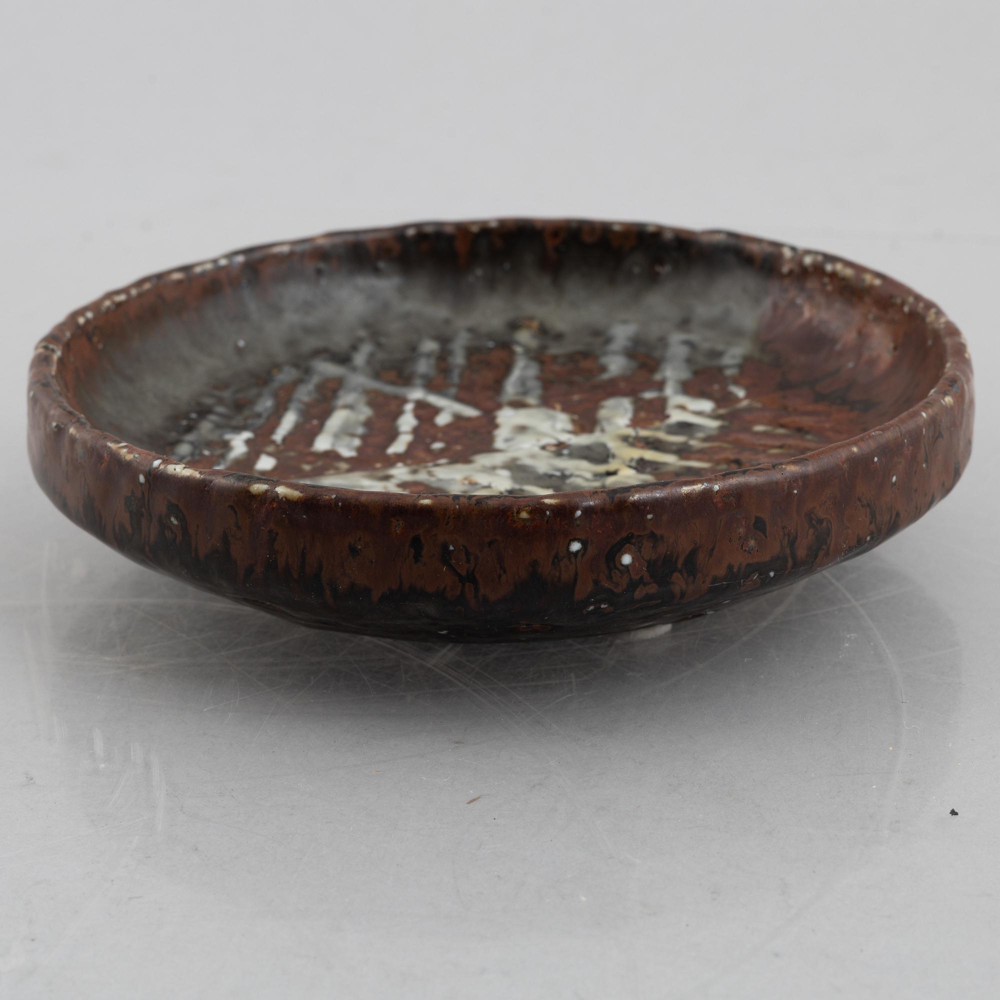 Carl-Harry Stålhane, an unique stoneware dish, Rörstrand, Sweden.