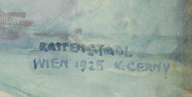 K CERNY, akvarell, signerad och daterad Wien 1925.