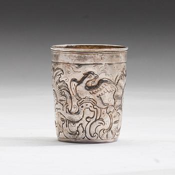BÄGARE, silver, Ryssland/Baltikum, 1700-tal.