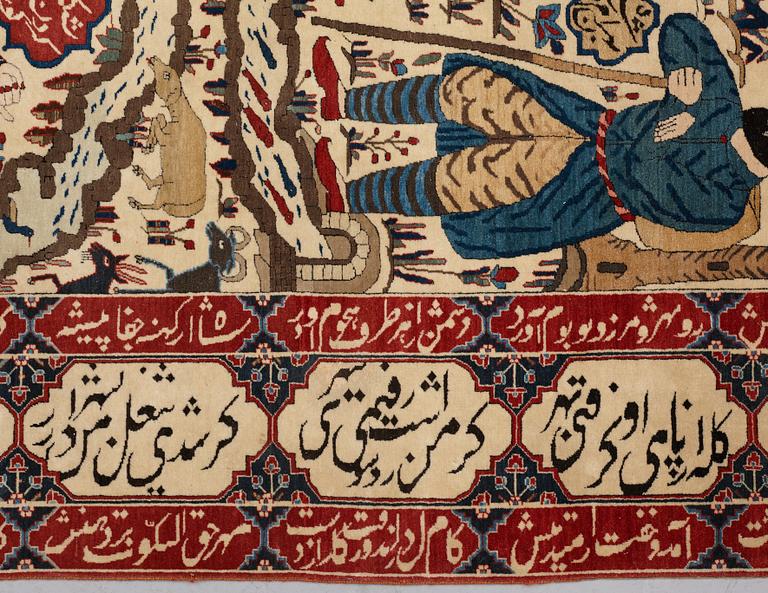 MATTA, semiantik Keshan figural, s.k. Motachem, ca 205,5 x 140,5 cm.