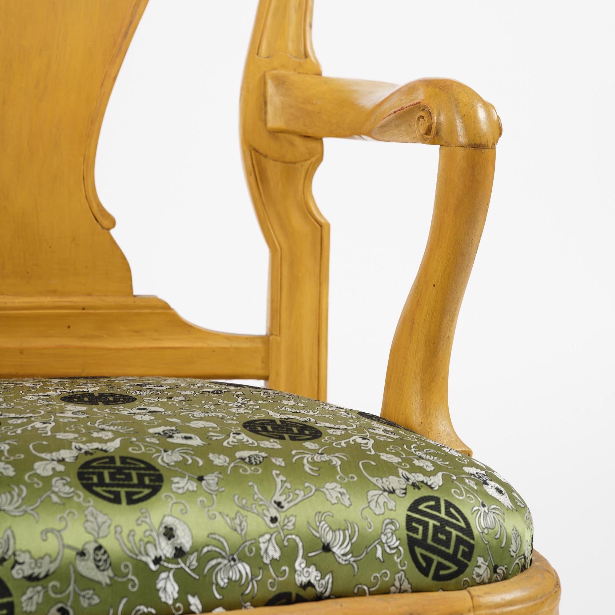 A Swedish rococo armchair attributed to P. Österman (master in Stockholm 1746-76).