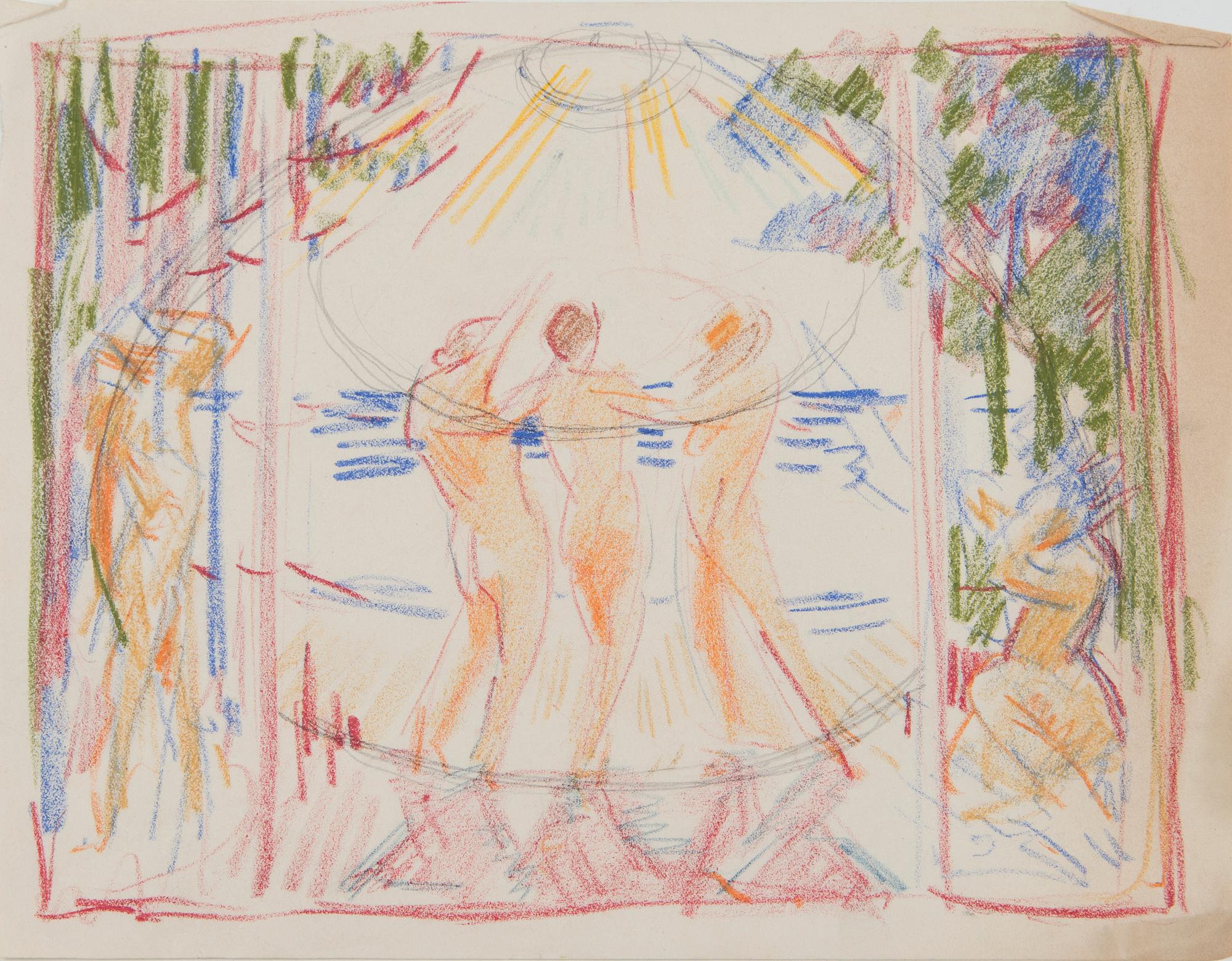 Santeri Salokivi, Sketches, 4 pcs, for the work 'The Song of the Sun' (1929).