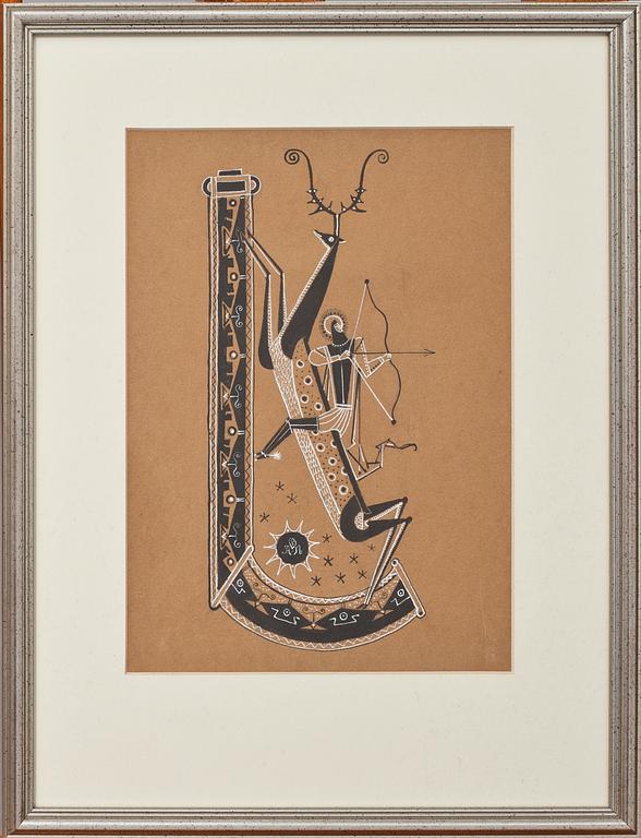 GÖSTA ADRIAN-NILSSON, tusch och gouache, sign.