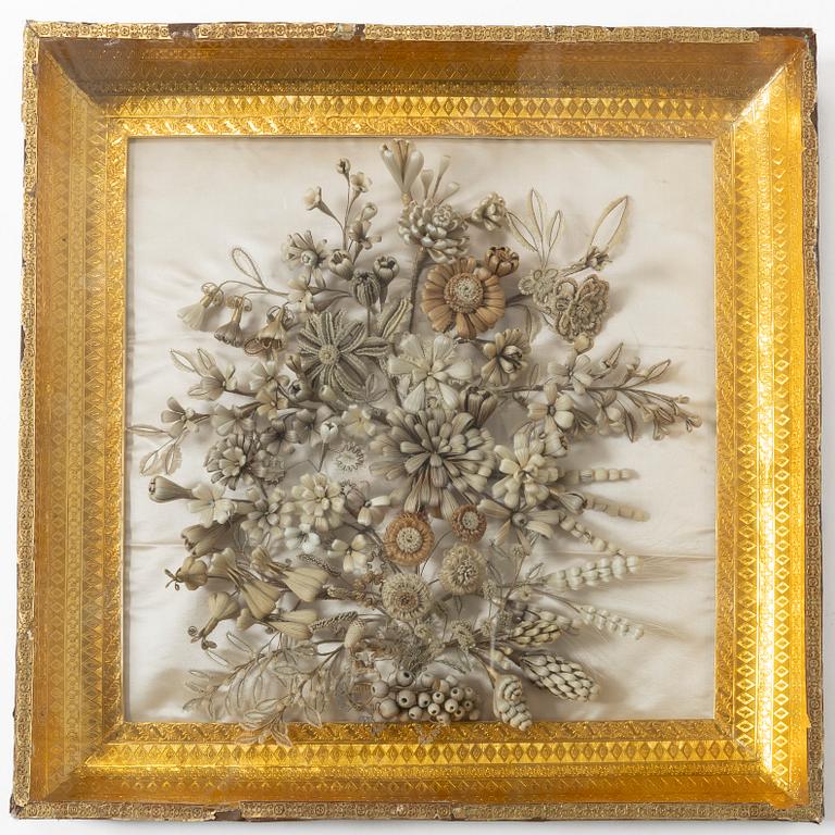 An Oscarian piece of hair craft, late 19th century/early 20th century.