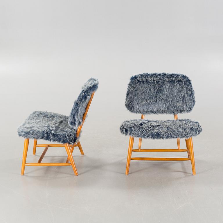 A pair of "TeVe" chairs by Alf Svensson for Ljungs Industrier AB.Malmö, second half of the 20th century.