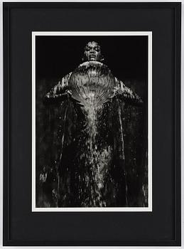 Herb Ritts, "Rachel holding sphere, Hollywood 1989.".