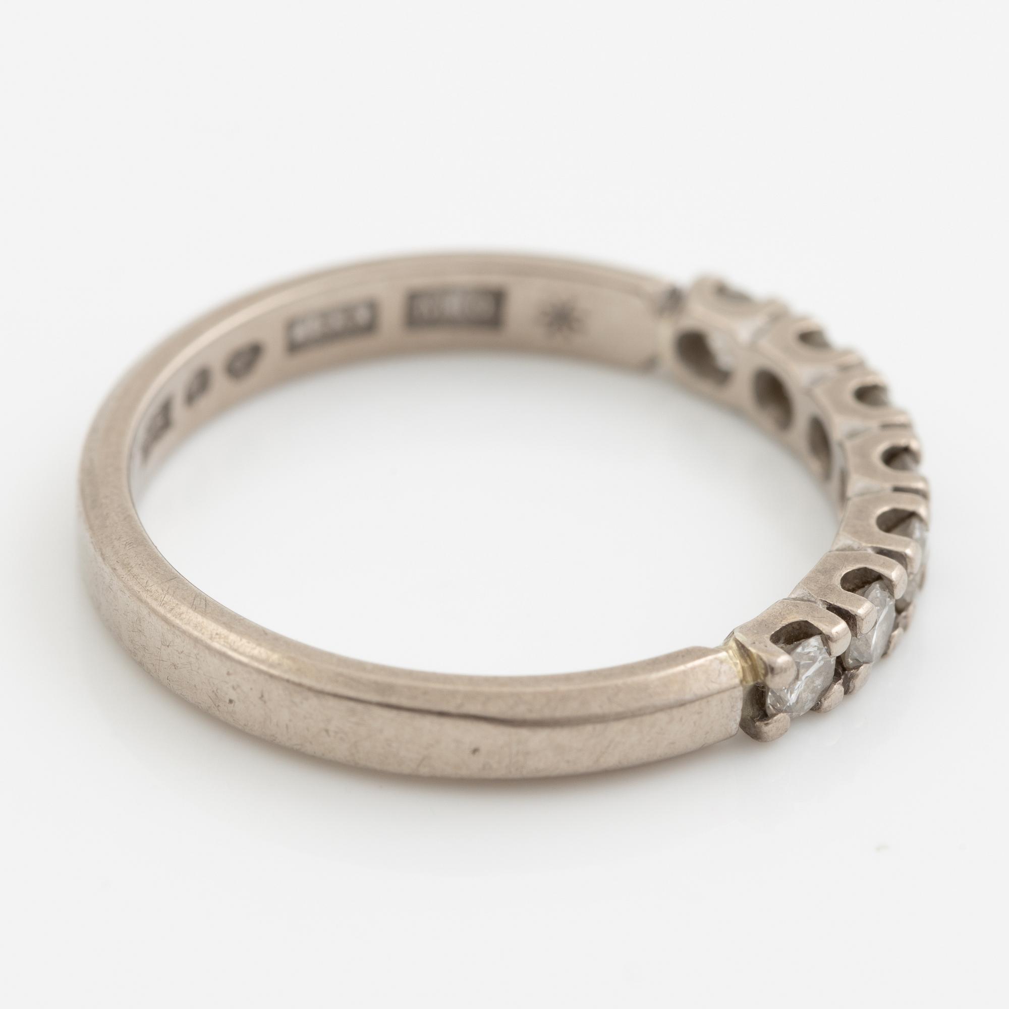 Ring, half eternity band, Strömdahls, 18K white gold set with brilliant-cut diamonds.