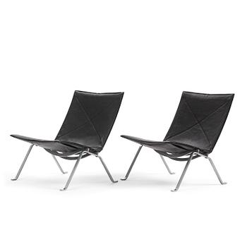 365. Poul Kjaerholm, fåtöljer, ett par, "PK22", E. Kold Christensen, Danmark.