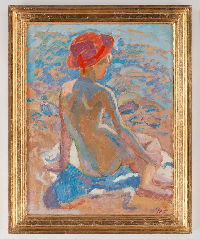 Mollie Faustman, "Flicka med röd hatt" (Girl with red hat).