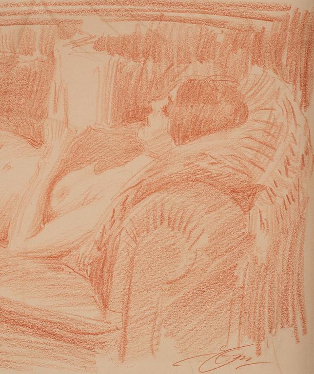 Anders Zorn, Reclining woman.