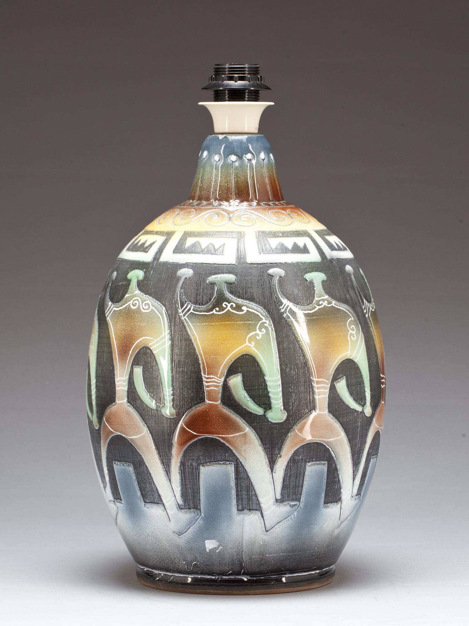 BORDSLAMPA, keramik, Tilgman, 1966.