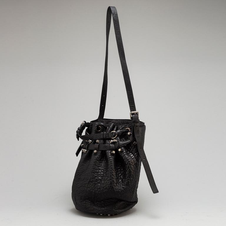ALEXANDER WANG, 'Diego' leather and studs bucket bag.