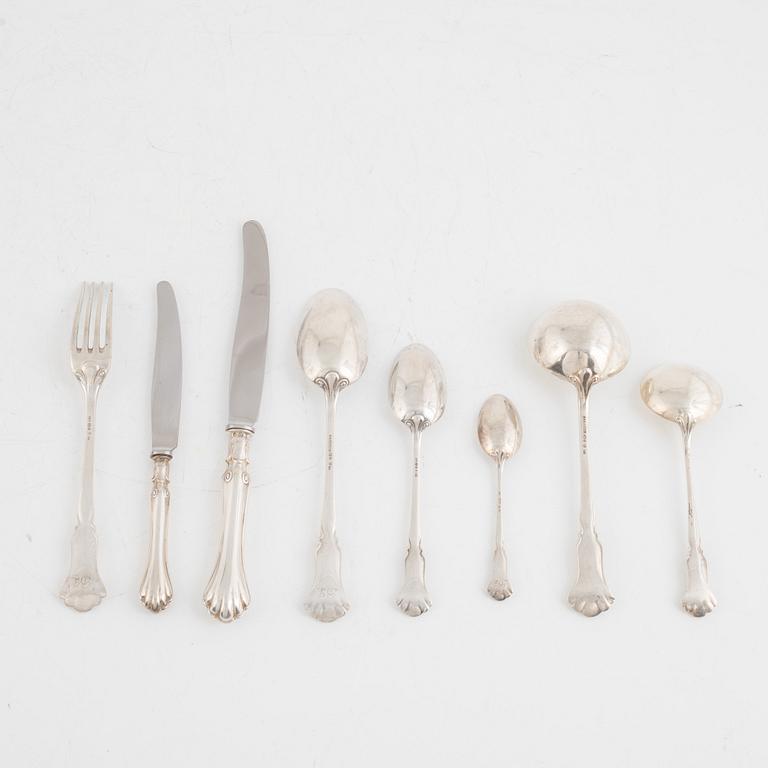 A Silver Cutlery, import mark of K Anderson, Stockholm and Gothenburg, some 1923 (85 pieces).