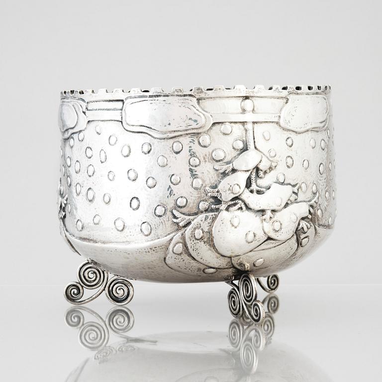 Olga Lanner, an Art Nouveau silver flower pot, Stockholm 1916.