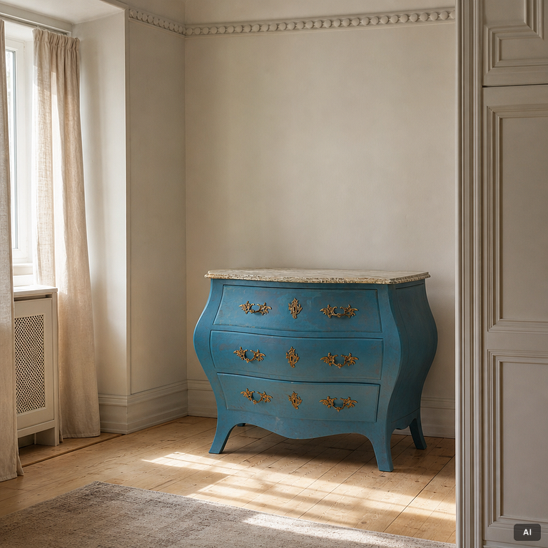 A Rococo style chest of drawers, early 20th century.