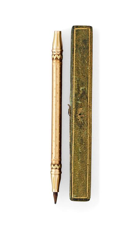 PENNA, guld 18k à deux couleur, oidentifierad mästarstämpel P F, Stockholm 1792.