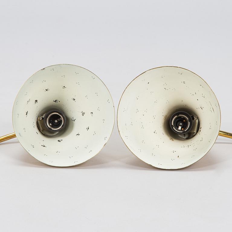 Lisa Johansson-Pape, a pair of mid-20th century '3055' wall lights for Stockmann Orno. Finland.