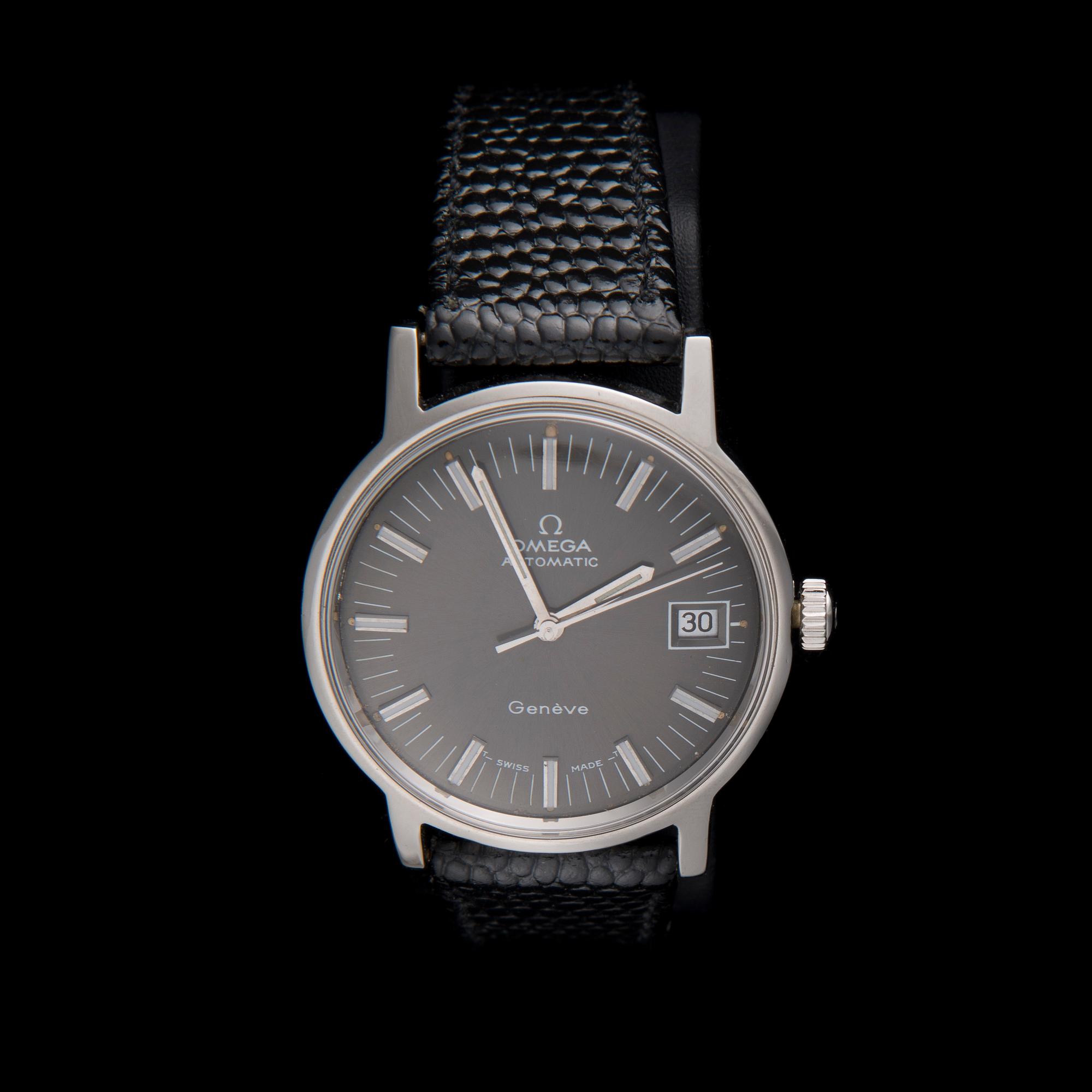 HERRARMBANDSUR, stål, Omega, Genève Automatic.